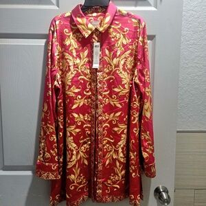 Chico's Vibrant Pink and Gold Blazer